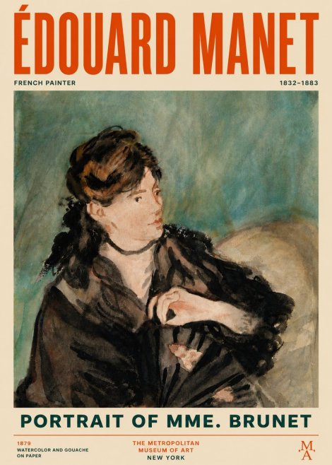 Édouard Manet Portrait of Mme. Brunet No5 - Poster