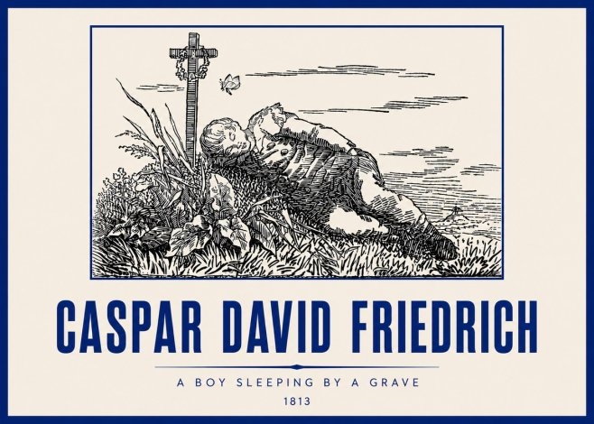 Caspar David Friedrich A Boy Sleeping by a Grave No6 - Poster