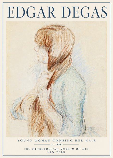 Edgar Degas Young Woman Combing Her Hair No6 - Poster