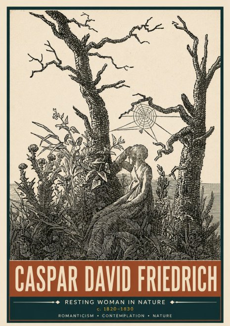 Caspar David Friedrich Resting Woman in Nature No5 - Poster