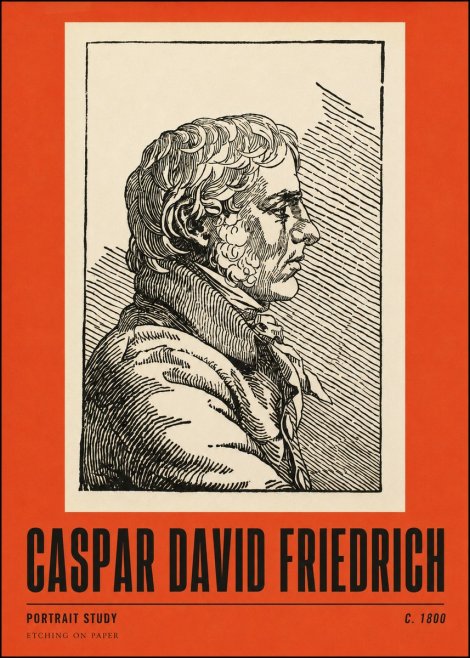 Caspar David Friedrich Portrait Study No2 - Poster