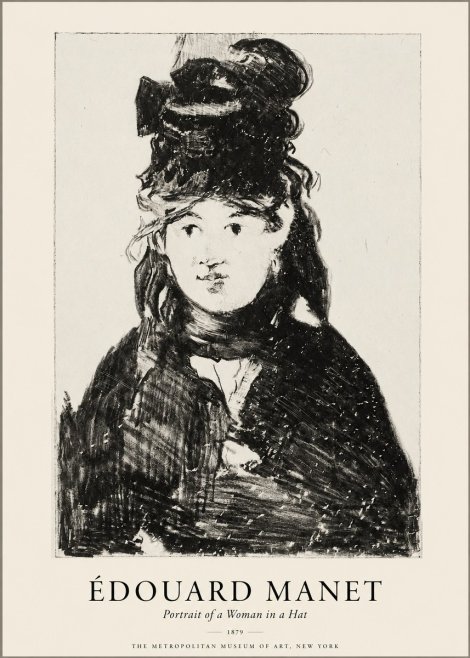 Édouard Manet Portrait of a Woman in a Hat No1 - Poster
