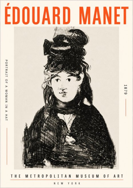 Édouard Manet Portrait of a Woman in a Hat No5 - Poster