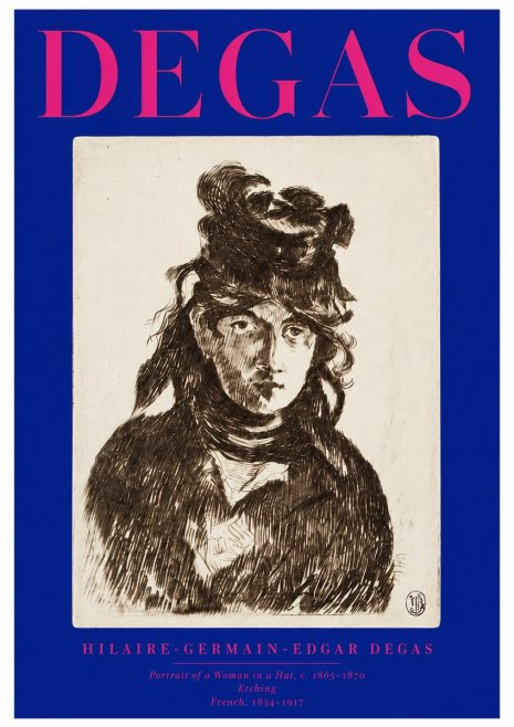 Edgar Degas Portrait of a Woman in a Hat No2 - Poster