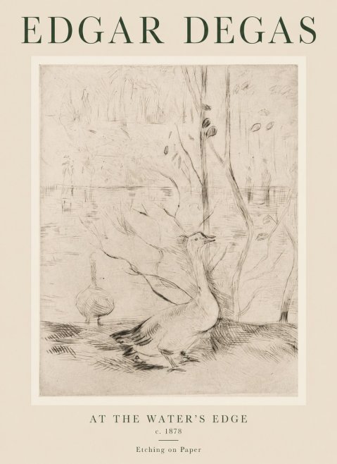 Edgar Degas At the Water's Edge No1 - Poster
