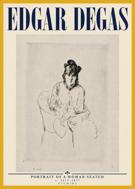 Edgar Degas Portrait of a Woman Seated No5 - Poster