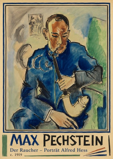 Max Pechstein Der Raucher – Porträt Alfred Hess No2 - Poster