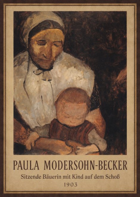 Paula Modersohn-Becker Sitzende Bäuerin Mit Kind Auf Dem Schoß No1 - Poster