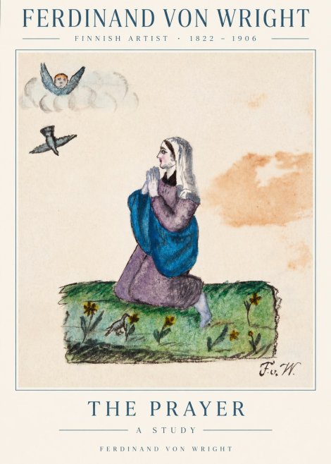 Ferdinand von Wright A Woman in Prayer No3 - Poster
