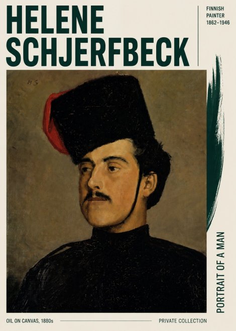 Helene Schjerfbeck Portrait of a Man II No3 - Poster