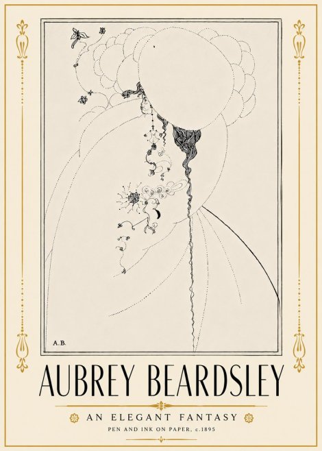 Aubrey Beardsley An Elegant Fantasy No5 - Poster