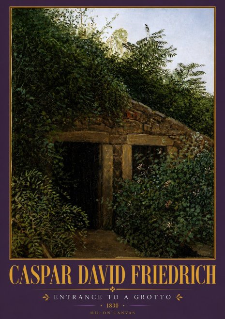 Caspar David Friedrich Entrance to a Grotto No5 - Poster