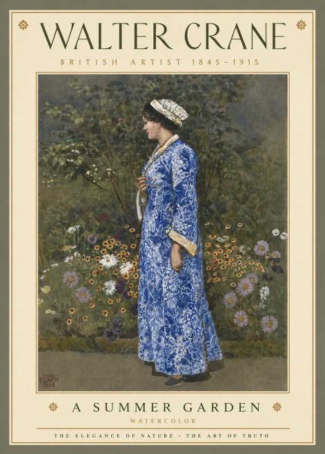 Walter Crane A Summer Garden No3 - Poster