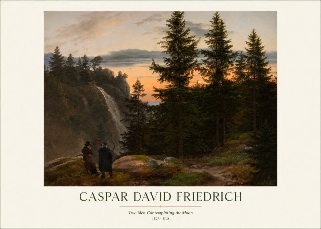 Caspar David Friedrich Two Men Contemplating the Moon I No1 - Poster