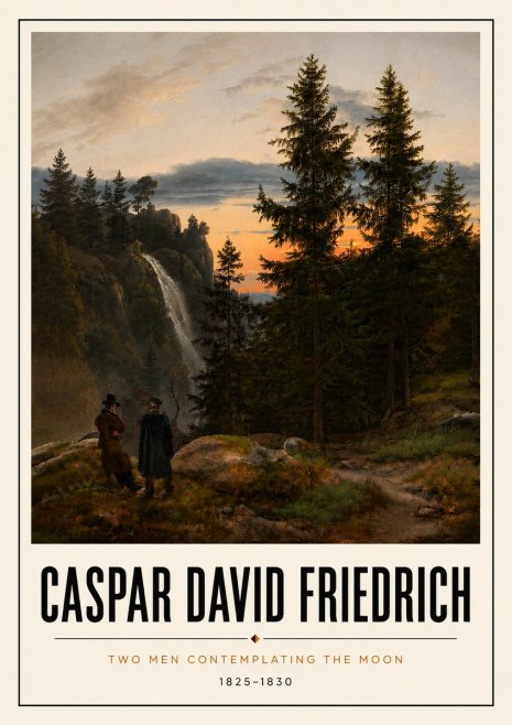 Caspar David Friedrich Two Men Contemplating the Moon I No5 - Poster