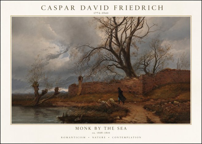 Caspar David Friedrich Autumn Landscape with Ruin No2 - Poster