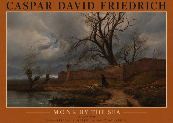 Caspar David Friedrich Autumn Landscape with Ruin No3 - Poster