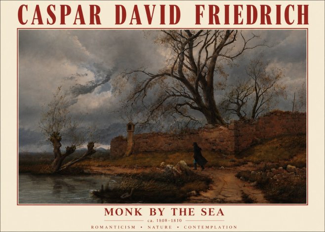 Caspar David Friedrich Autumn Landscape with Ruin No5 - Poster