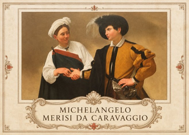 Michelangelo Merisi da Caravaggio The Cardsharps IV No5 - Poster