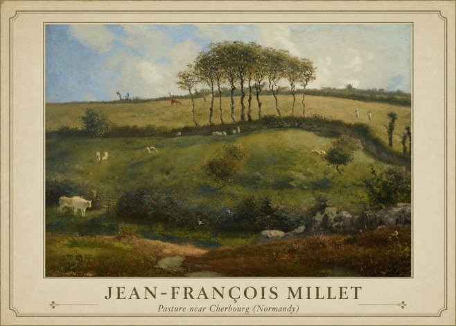 Jean-François Millet Pasture Near Cherbourg (Normandy) No1 - Poster