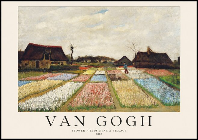 Van Gogh Flower Fields Near a Village No1 - Poster