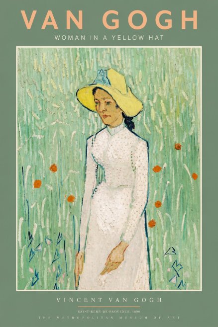 Van Gogh Woman in a Yellow Hat No2 - Poster
