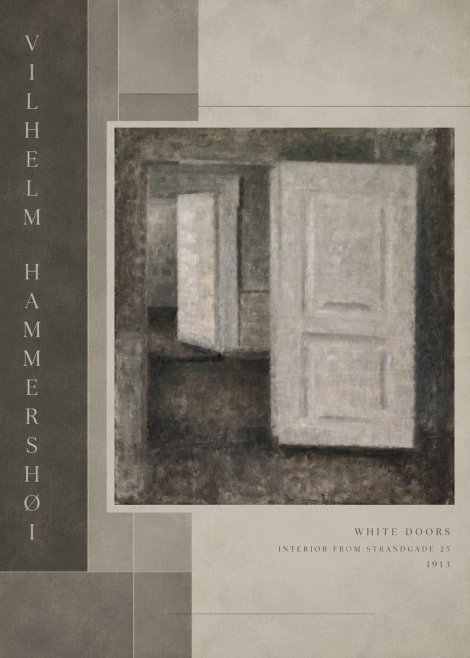 Vilhelm Hammershøi White Doors No3 - Poster