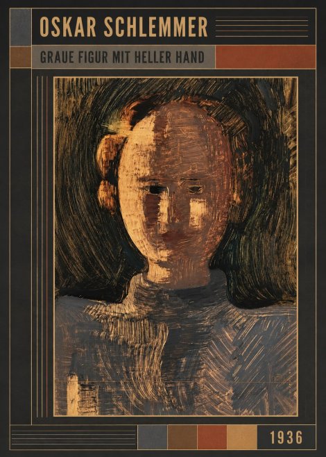 Oskar Schlemmer Graue Figur Mit Heller Hand No5 - Poster