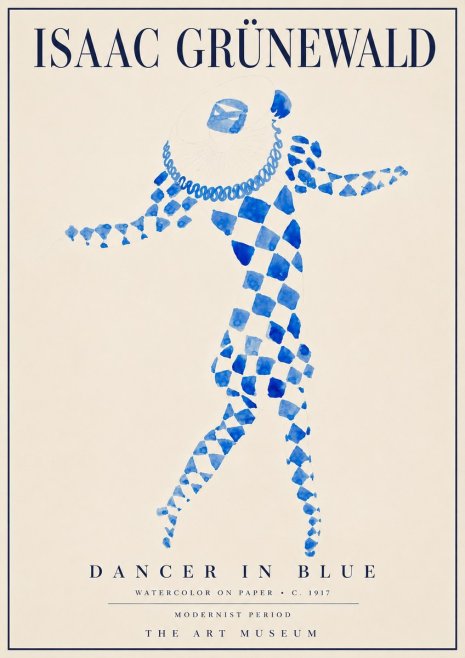 Isaac Grünewald Dancer in Blue No5 - Poster