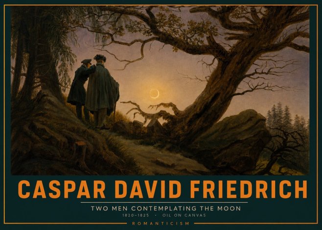 Caspar David Friedrich Two Men Contemplating the Moon II No2 - Poster