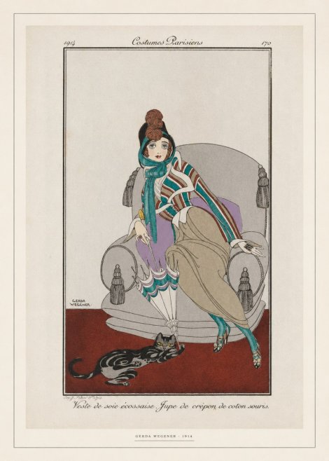 Gerda Wegener Veste De Soie Écossaise. Jupe De Crépon De Coton Souris. No6 - Poster