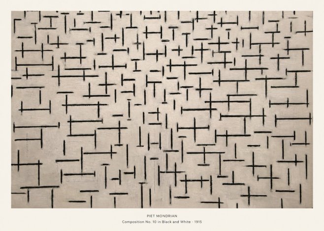 Piet Mondrian Composition No. 10 in Black and White No5 - Poster