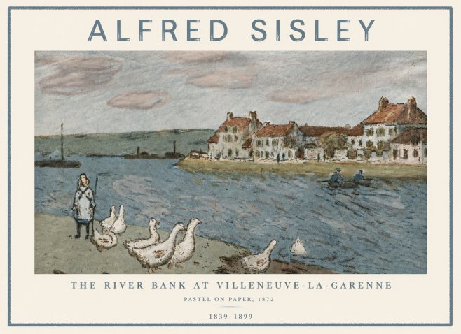 Sisley The River Bank at Villeneuve-la-garenne No5 - Poster