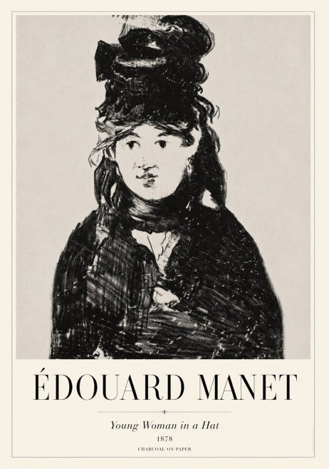 Édouard Manet Young Woman in a Hat III No1 - Poster