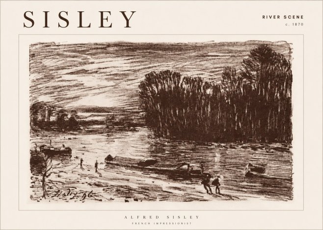 Sisley River Scene No4 - Poster