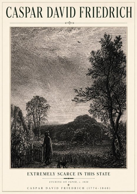 Caspar David Friedrich Extremely Scarce in This State No6 - Poster