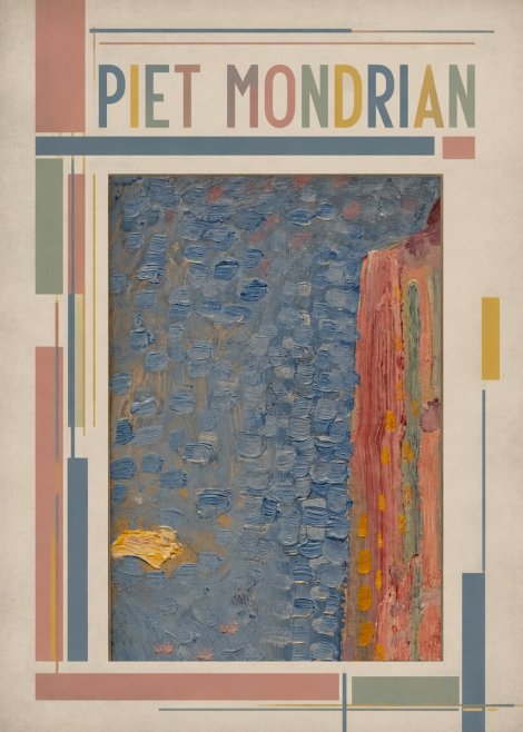 Piet Mondrian Façade in Sunlight No2 - Poster