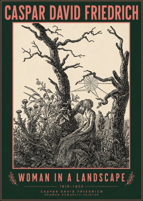 Caspar David Friedrich Woman in a Landscape No2 - Poster