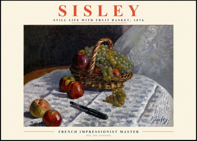 Sisley Still Life with Fruit Basket No2 - Poster