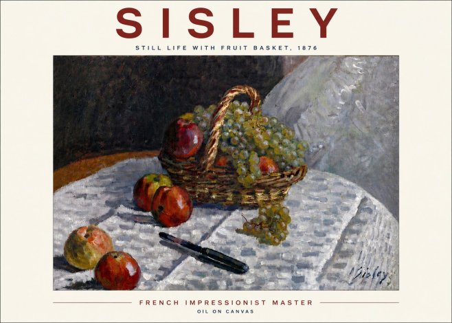 Sisley Still Life with Fruit Basket No6 - Poster