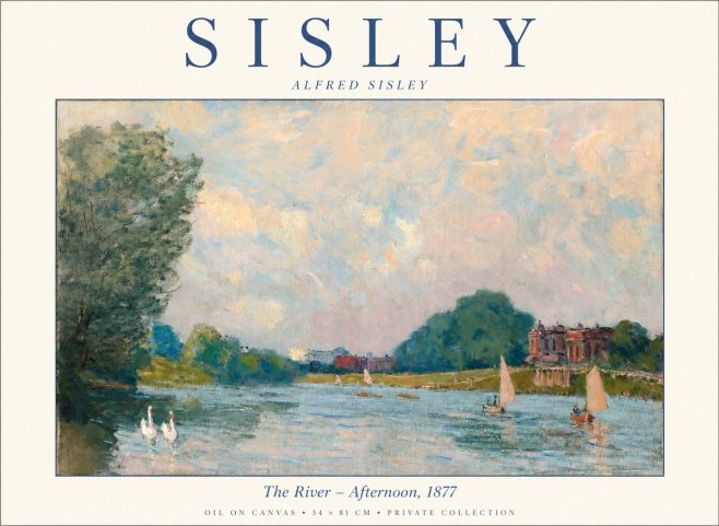 Sisley The River – Afternoon, 1877 No1 - Poster