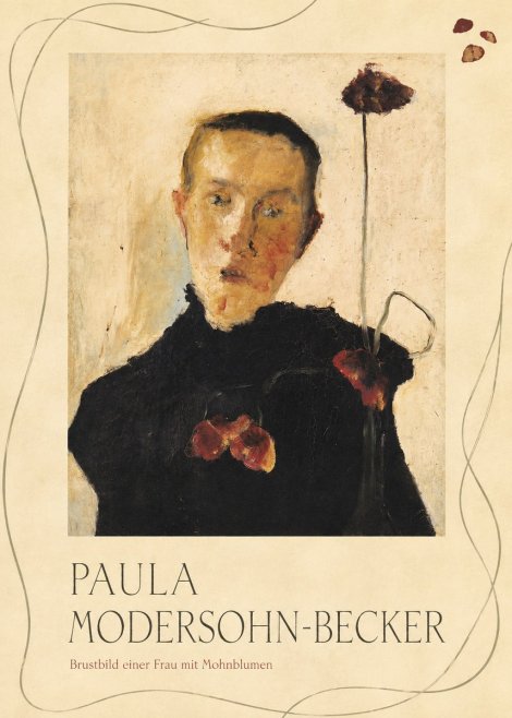 Paula Modersohn-Becker Brustbild Einer Frau Mit Mohnblumen No3 - Poster