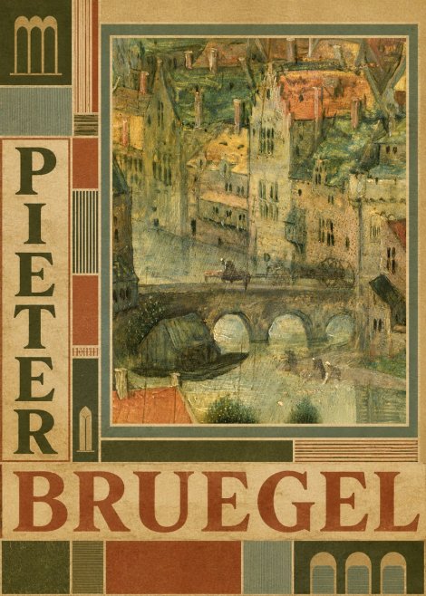 Pieter Bruegel Cityscape with Bridge No3 - Poster