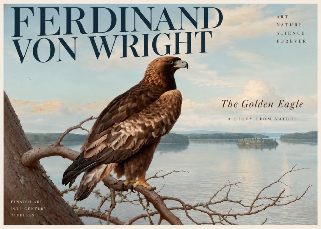 Ferdinand von Wright Eagle Perched by the Lake No3 - Poster