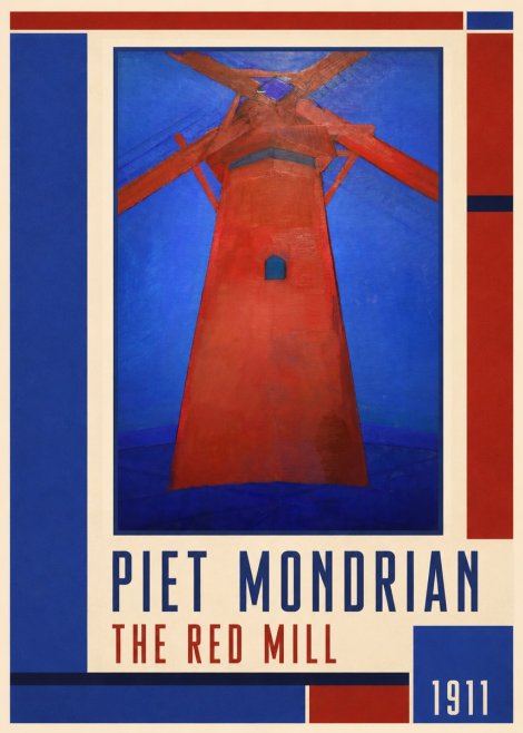 Piet Mondrian The Red Mill No1 - Poster