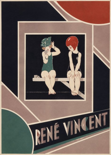 René Vincent At the Poolside No6 - Poster