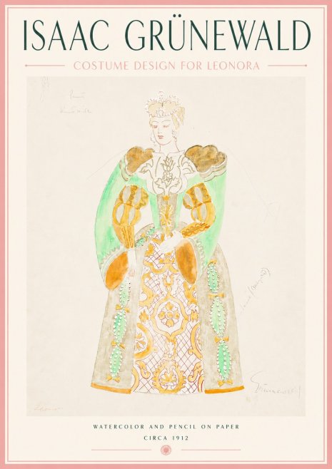 Isaac Grünewald Costume Design for Leonora No5 - Poster