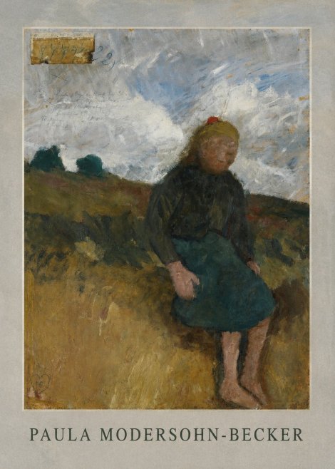 Paula Modersohn-Becker Seated Girl in the Moor No1 - Poster