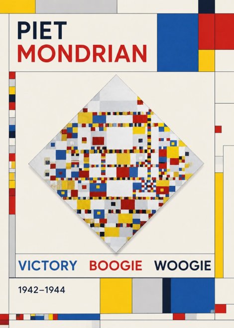Piet Mondrian Victory Boogie Woogie No1 - Poster