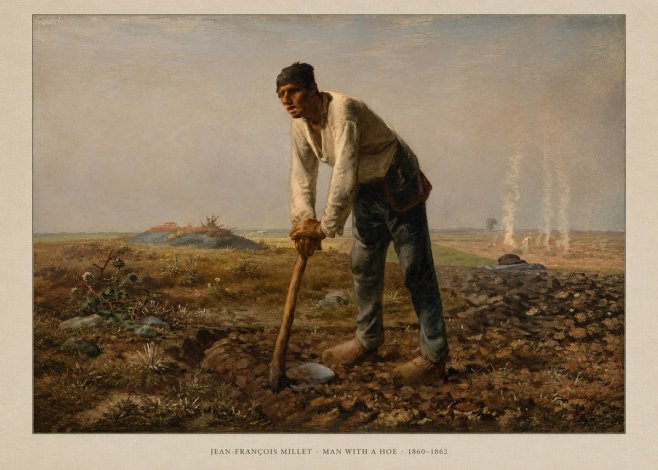 Jean-François Millet Man with a Hoe No6 - Poster
